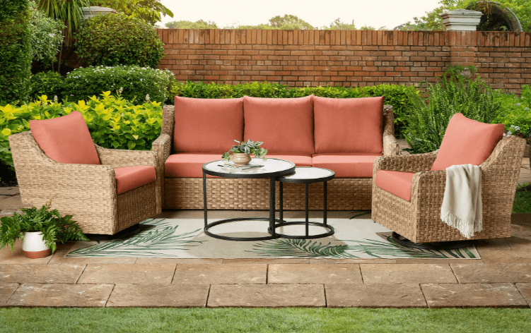 Better House River Oaks 5-Piece Wicker Outdoor Conversation Set
