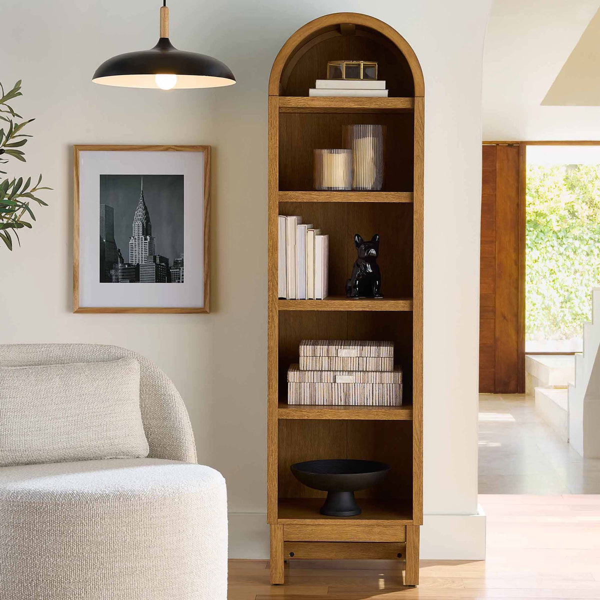 Better House Juliet Narrow Arch Bookcase with Adjustable Shelves