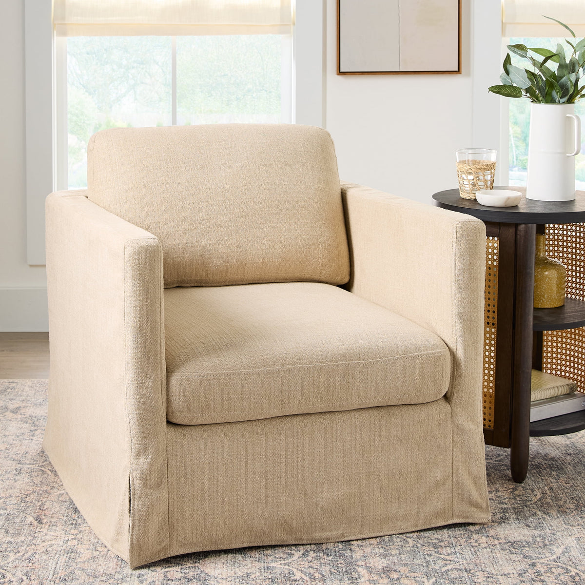 Better House Waylen Swivel Upholstered Accent Chair