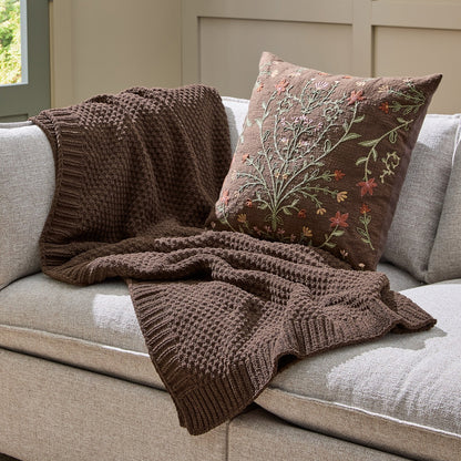 Better Homes & Gardens Brown Basket Chenille Knit Oversized Throw Blanket, 50 in x 72 in