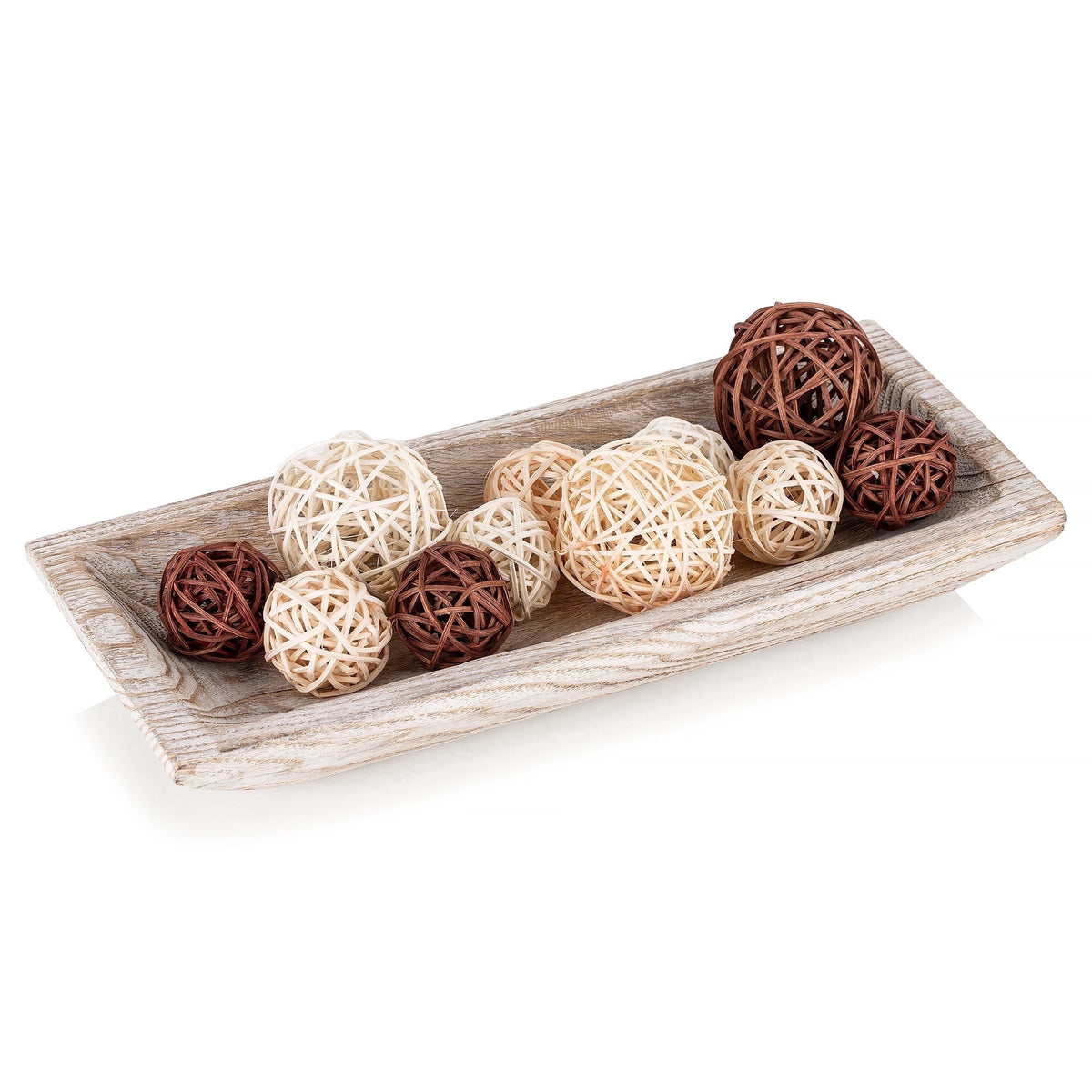 Better House Decorative Wooden Dough Bowl Centerpiece