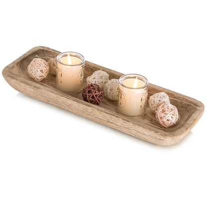 Better House Decorative Wooden Dough Bowl Centerpiece