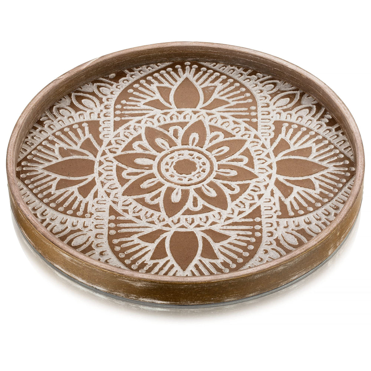 Better House Round Wooden Decorative Serving Tray