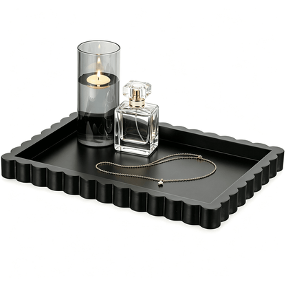 Hanobe Vanity Perfume Tray for Countertop, Wooden Jewelry Organizer Tray Coffee Table Decor