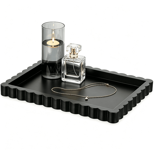 Hanobe Vanity Perfume Tray for Countertop, Wooden Jewelry Organizer Tray Coffee Table Decor