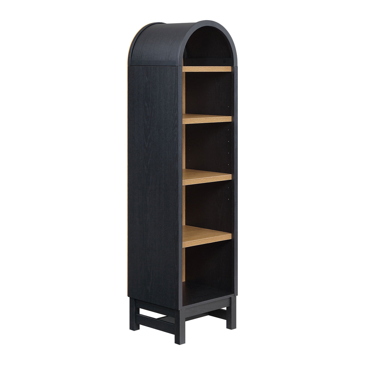 Better Homes & Gardens Juliet Narrow Arch Bookcase, Rich Black and Light Honey