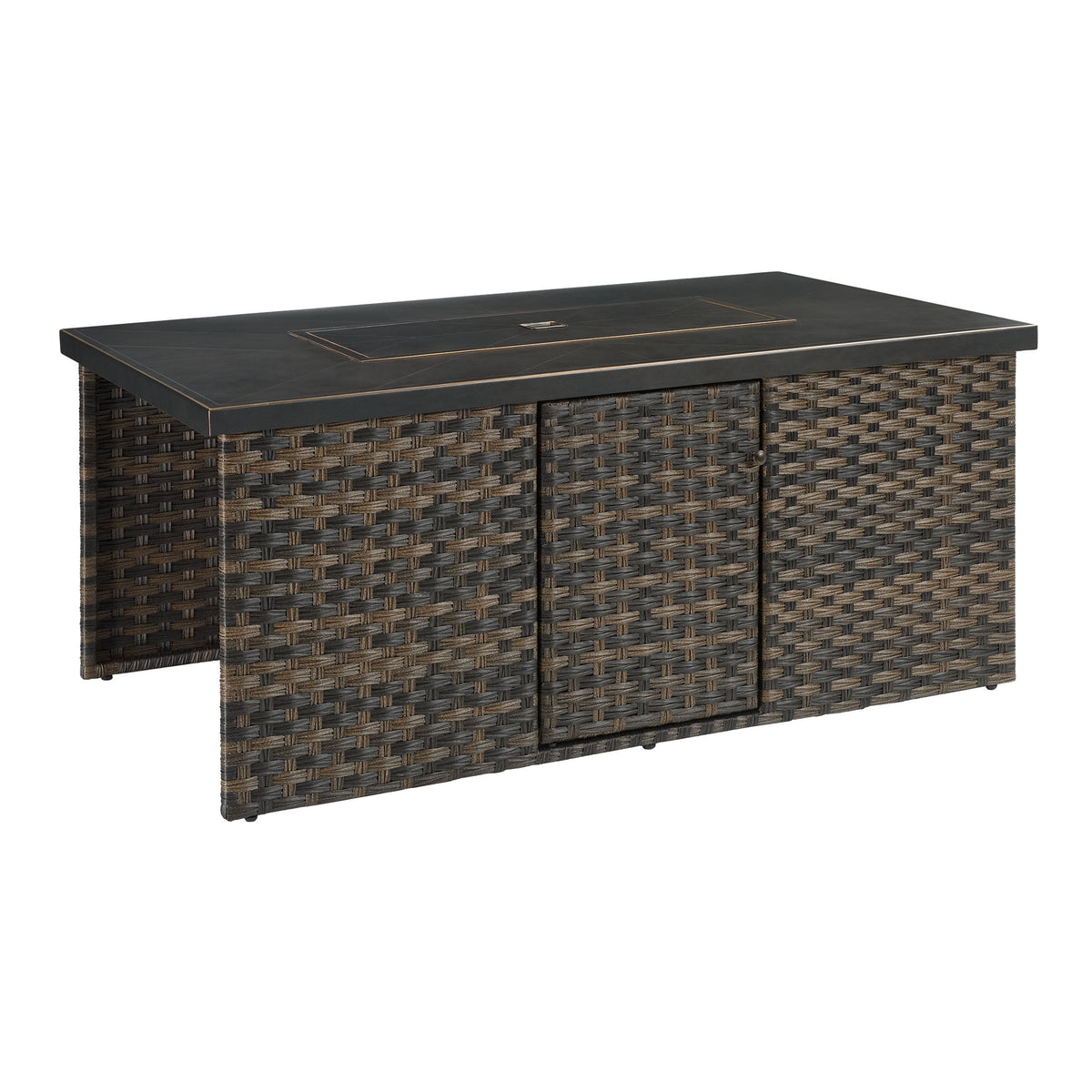 Better Homes and Gardens Rockport 4-Piece Outdoor Conversation Set with Firepit Table