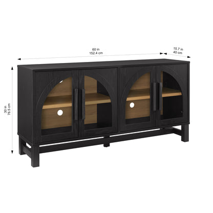 Better Homes & Gardens Juliet Arch TV Stand for TVs up to 65 in, Black Wood Finish