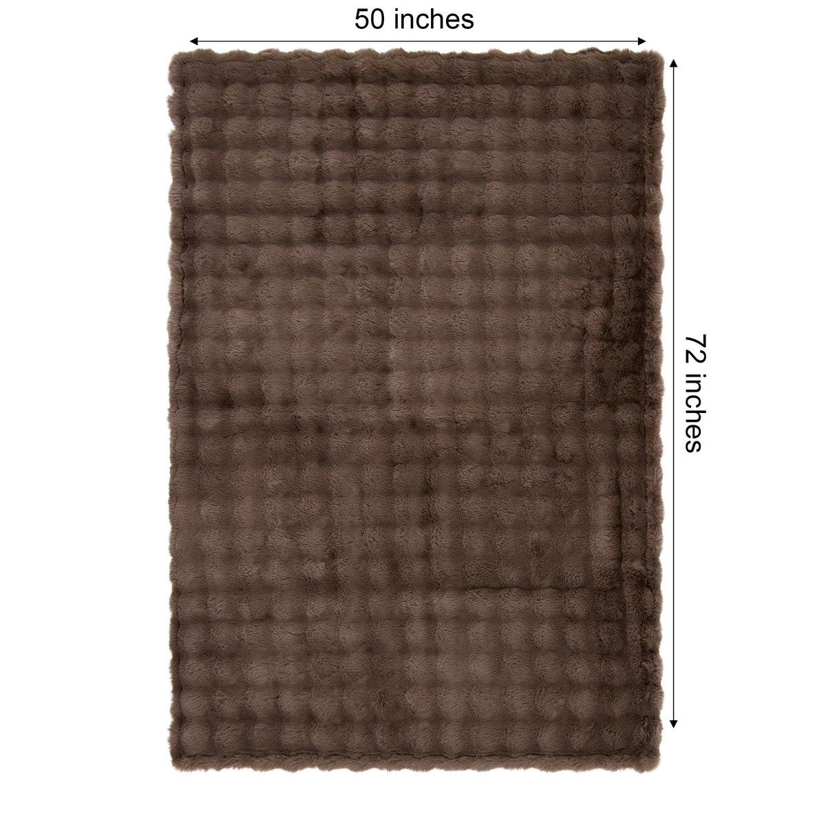 Better Homes & Gardens Brown Basket Bubble Faux Fur Throw, 50 in x 72 in
