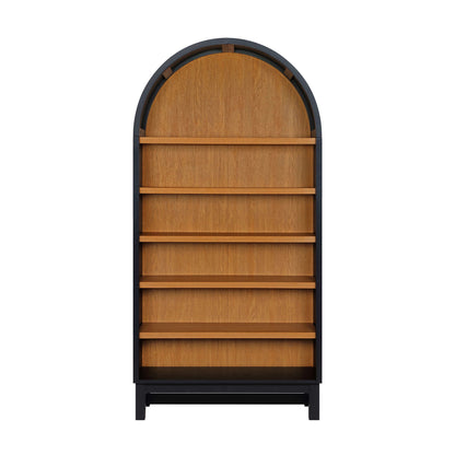 Better Homes & Gardens Juliet Open Arch Bookcase, Rich Black and Light Honey