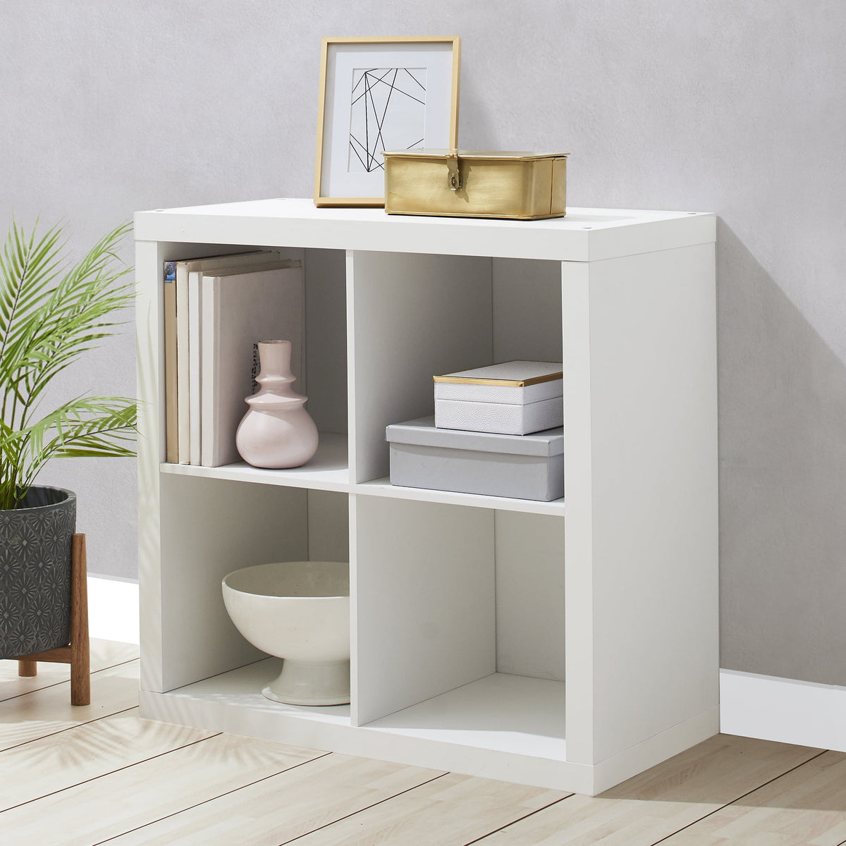 Better Homes & Gardens 4-Cube Storage Organizer, White Texture