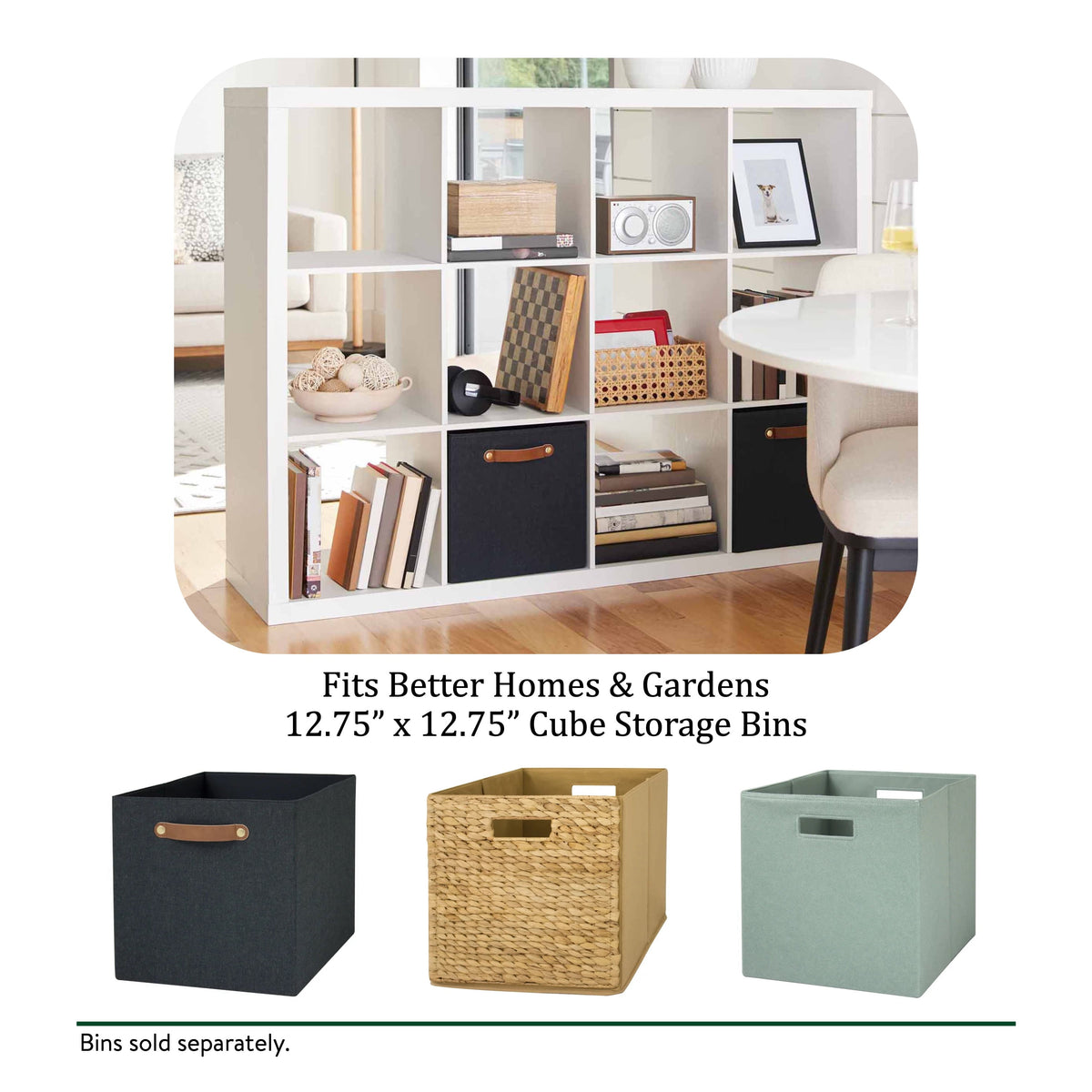 Better Homes & Gardens 12 Cube Storage Organizer, Textured White