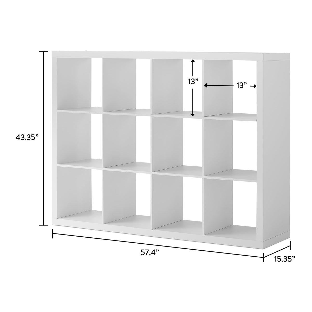 Better Homes & Gardens 12 Cube Storage Organizer, Textured White