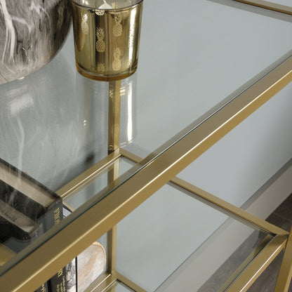 Better Homes & Gardens Nola 5-Shelf Etagere Bookcase, 71 in, Gold Finish