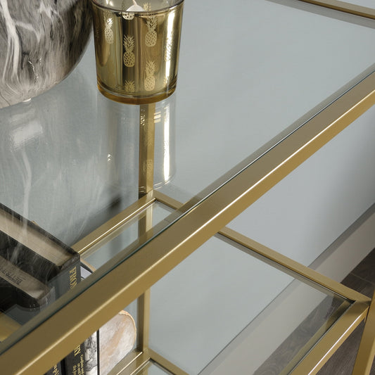 Better Homes & Gardens Nola 5-Shelf Etagere Bookcase, 71 in, Gold Finish