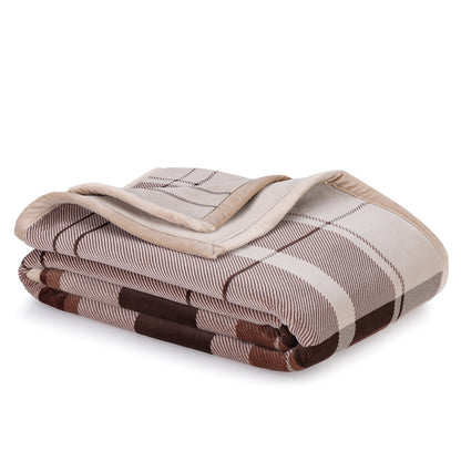 Better Homes & Gardens Super Soft Luxe Coco Plush Couch Throw Blanket, Brown Plaid