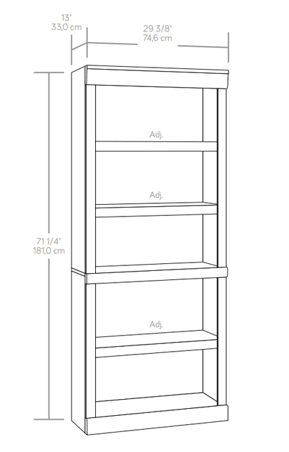 Better Homes & Gardens Glendale 5 Shelf Bookcase, Rustic Gray Finish