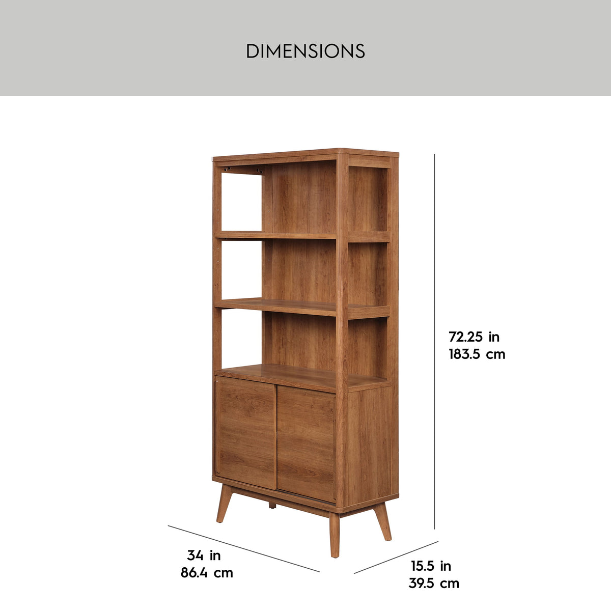 Better Homes & Gardens Greyson Bookcase, Acorn Finish
