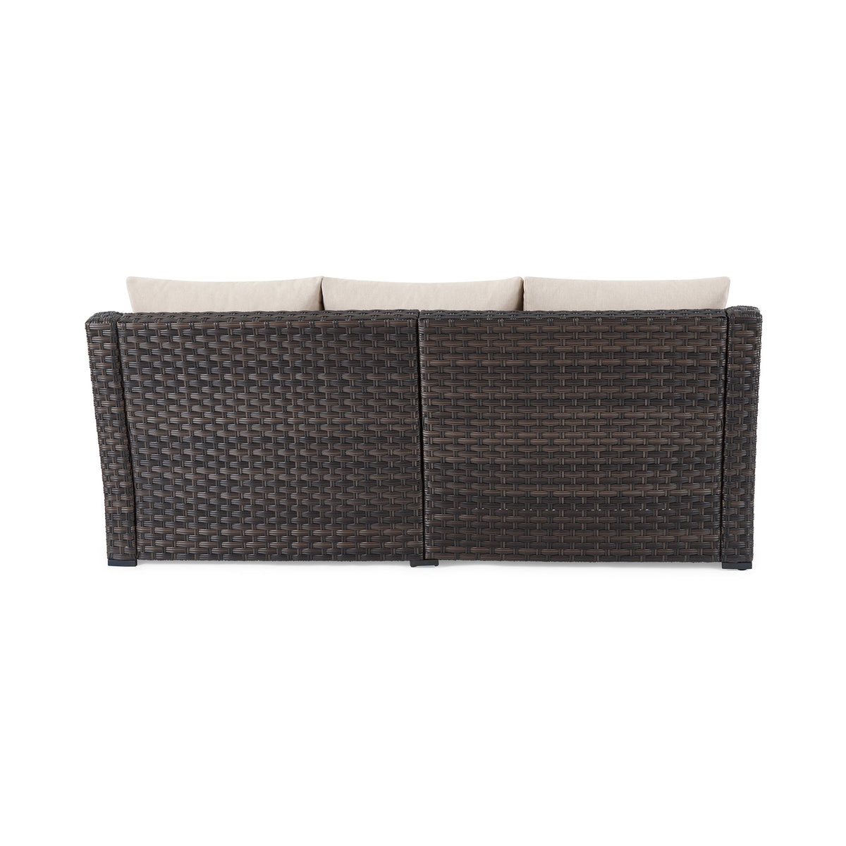 Better Homes & Gardens River Oaks Outdoor Sofa and 2 Nesting Tables with Patio Cover, Dark Brown