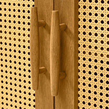 Better Homes & Gardens Springwood 5-Shelf Bookcase with Doors, Light Honey Finish