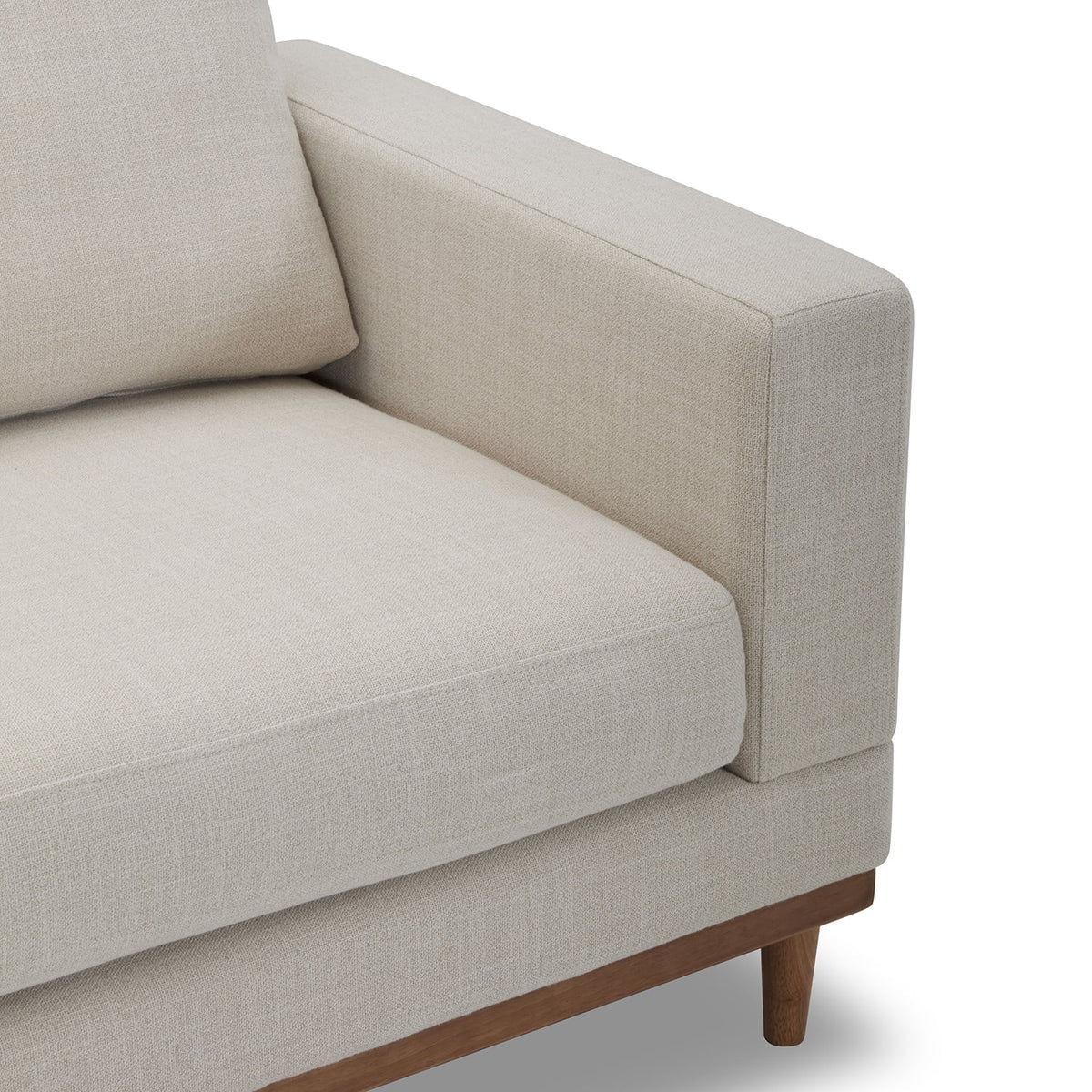 Better Homes & Gardens Springwood Wood Frame 83.46" Couch, Cream Linen, Light Honey Woodbase Finish