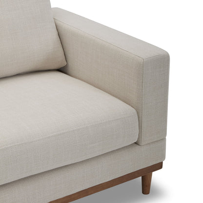 Better Homes & Gardens Springwood Wood Frame 83.46" Couch, Cream Linen, Light Honey Woodbase Finish