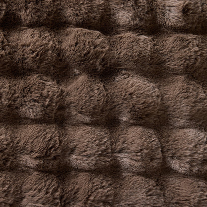 Better Homes & Gardens Brown Basket Bubble Faux Fur Throw, 50 in x 72 in