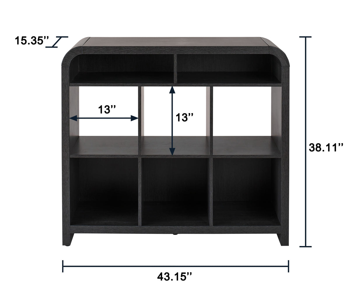 Better Homes & Gardens Juliet 6 Cube Storage Organizer, Rich Black