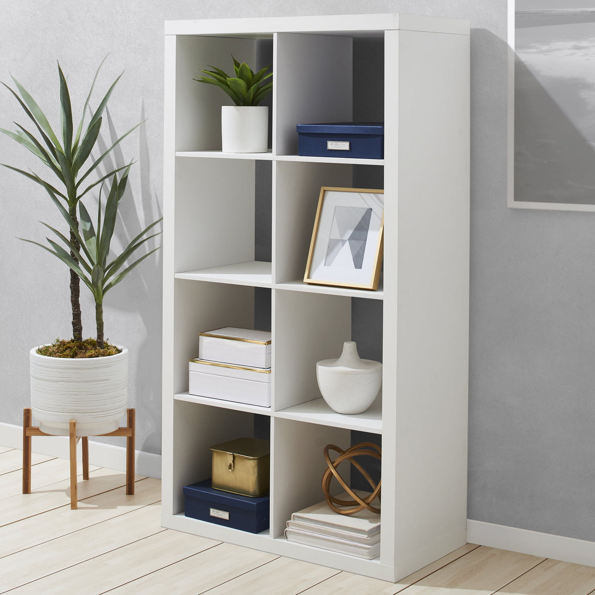 Better Homes & Gardens 8 Cube Storage Organizer, Textured White