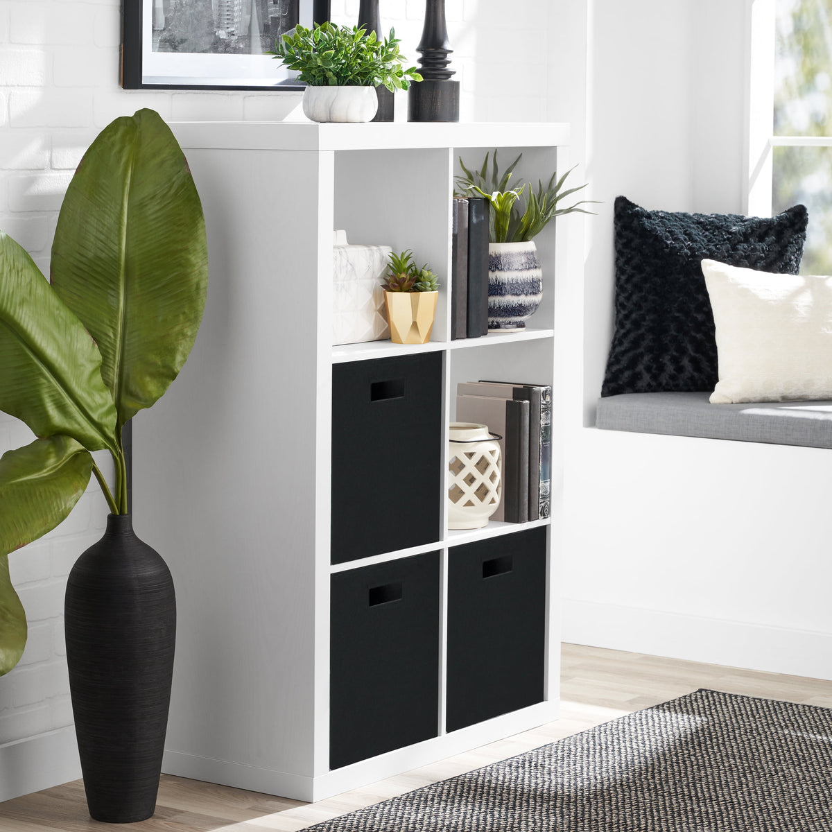 Better Homes & Gardens 6 Cube Storage Organizer, Textured White