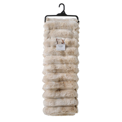 Better Homes & Gardens Beige Marbled Channel Faux Fur Throw, 50 in x 72 in