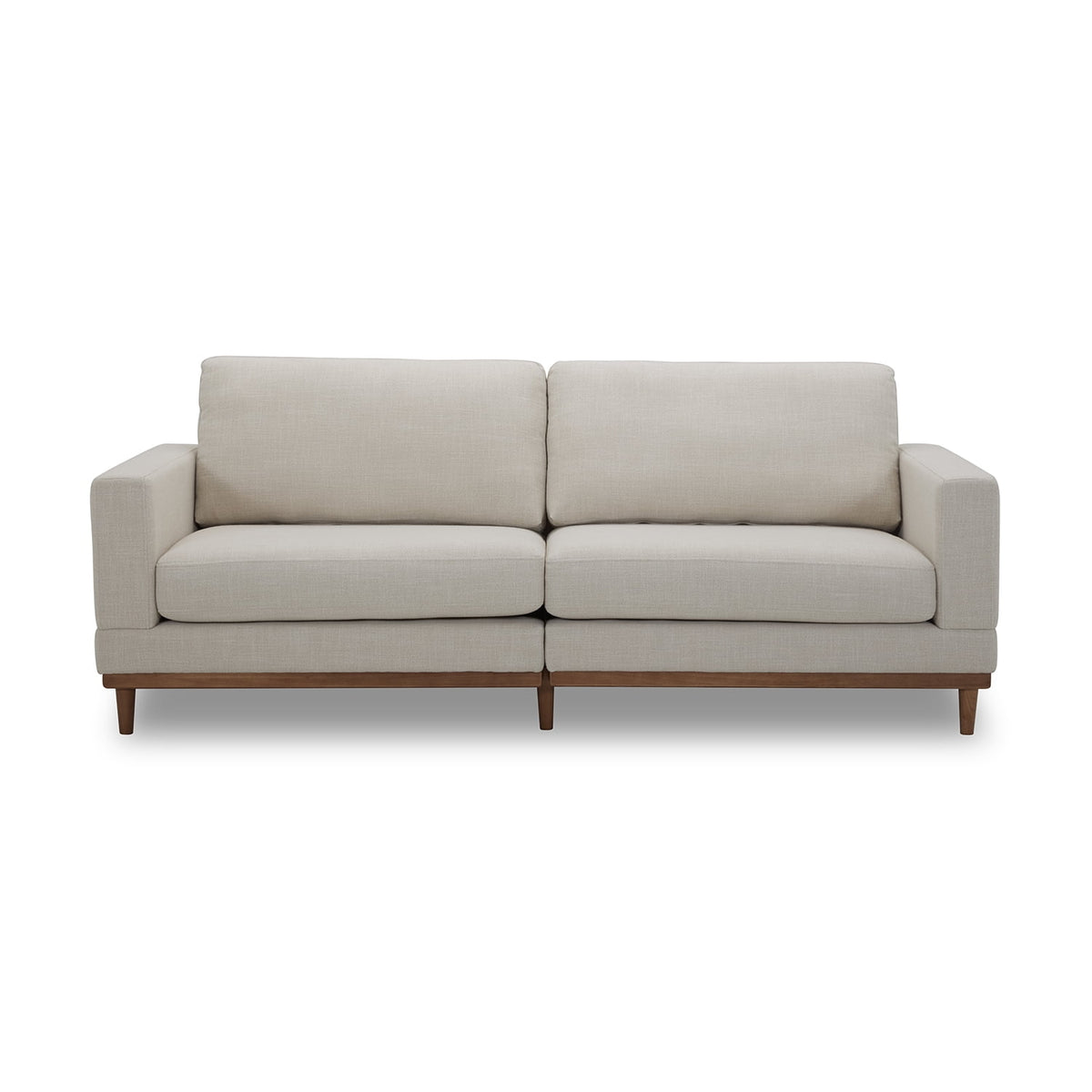 Better Homes & Gardens Springwood Wood Frame 83.46" Couch, Cream Linen, Light Honey Woodbase Finish