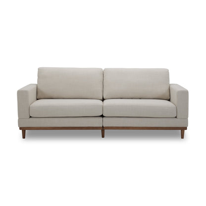 Better Homes & Gardens Springwood Wood Frame 83.46" Couch, Cream Linen, Light Honey Woodbase Finish