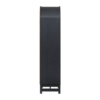 Better Homes & Gardens Juliet Narrow Arch Bookcase, Rich Black and Light Honey